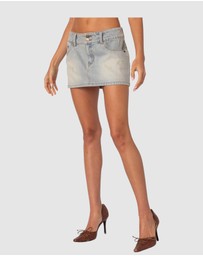 EDIKTED - Rumble Washed Denim Mini Skirt