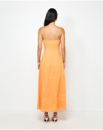 AERE - Blake Strapless Panelled Midi Dress