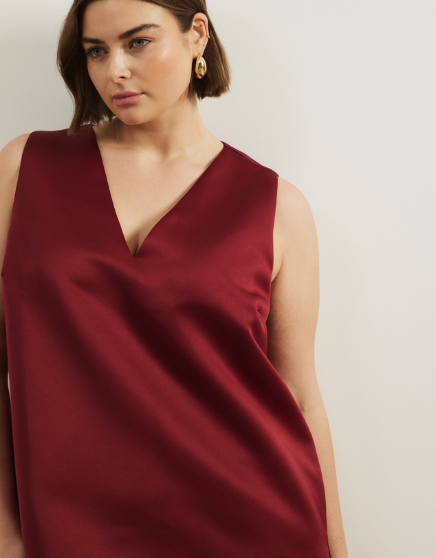 Atmos&Here Curvy - Poppy Structured Satin Mini Dress