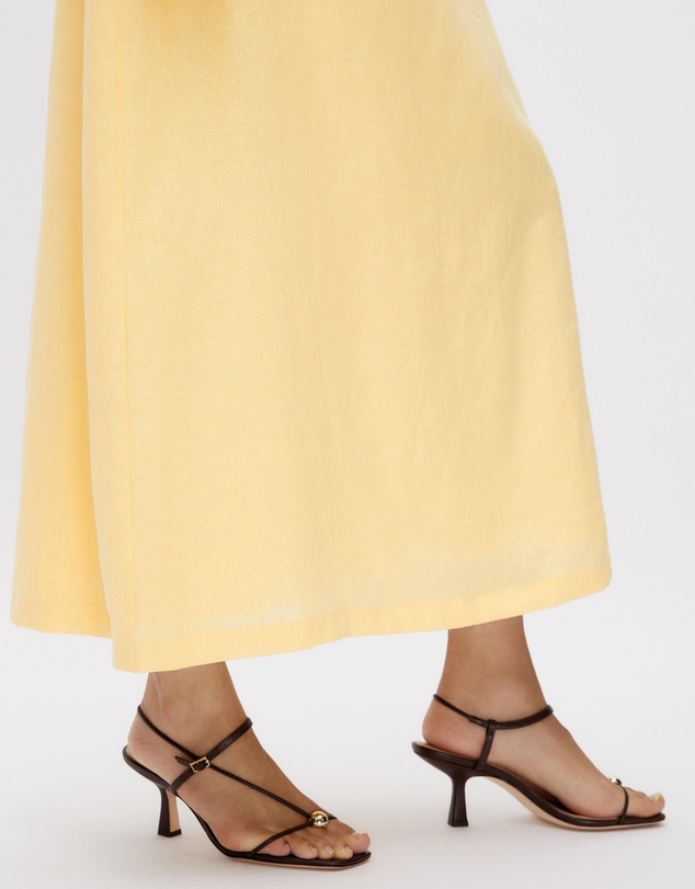 Minima Esenciales - Nivas Linen Empire Strapless Dress