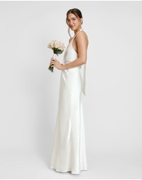 Six Stories - Plunge Knot Neck Scarf Bridesmaid Dress