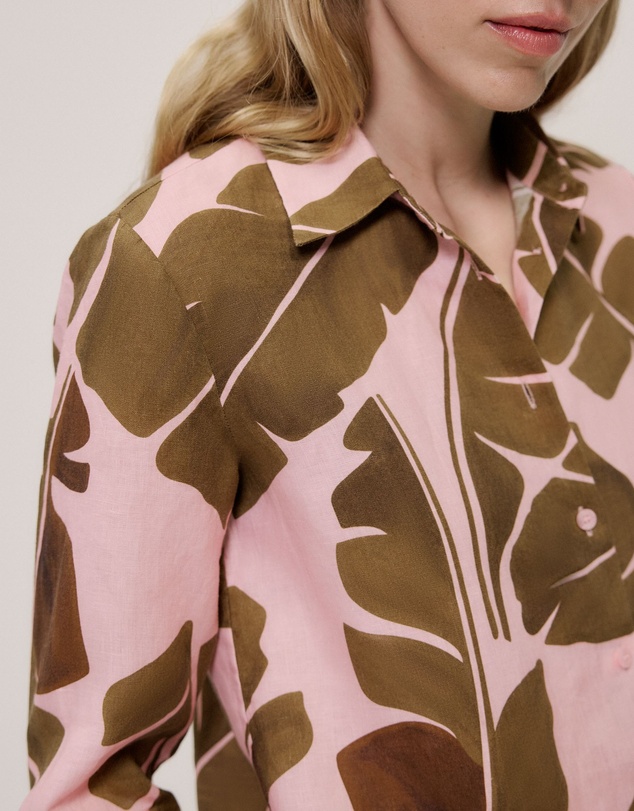 Trenery - Solara Linen Long Sleeve Shirt in Primrose