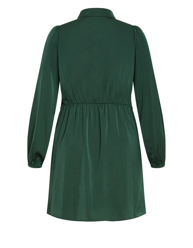 City Chic - Plus size Lianna Gathered Midi Dress - emerald