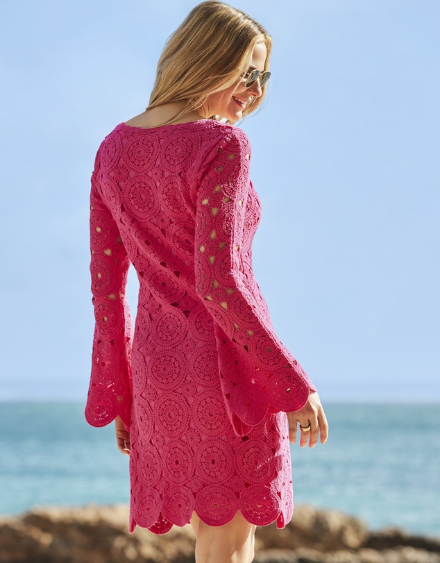 Sosandar - Crochet Tie Detail Dress