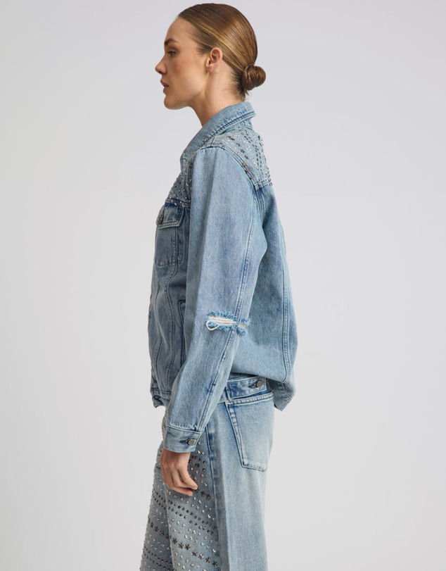 ONE TEASPOON - 25th Anniversary Limited Edition Trucker Studded Denim Jacket - Salty Dog