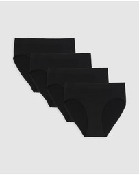 Ambra - 4 Pack Bare Essentials Recycled Nylon Hi Cut Brief