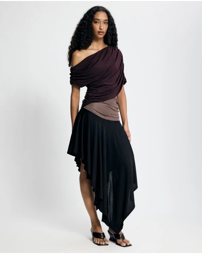 Lover - Ines Asymmetrical Midi Dress