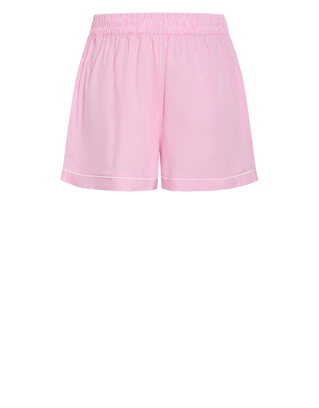 City Chic - Plus size Stripe Cotton Pyjama Short - pink