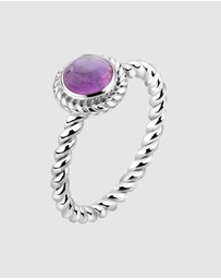 Elli Jewelry - Ring Amethyst Birthstone February 925 Sterling Silver