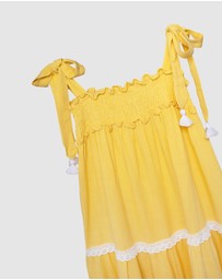 Olga Valentine - Tiered Dress Lemon