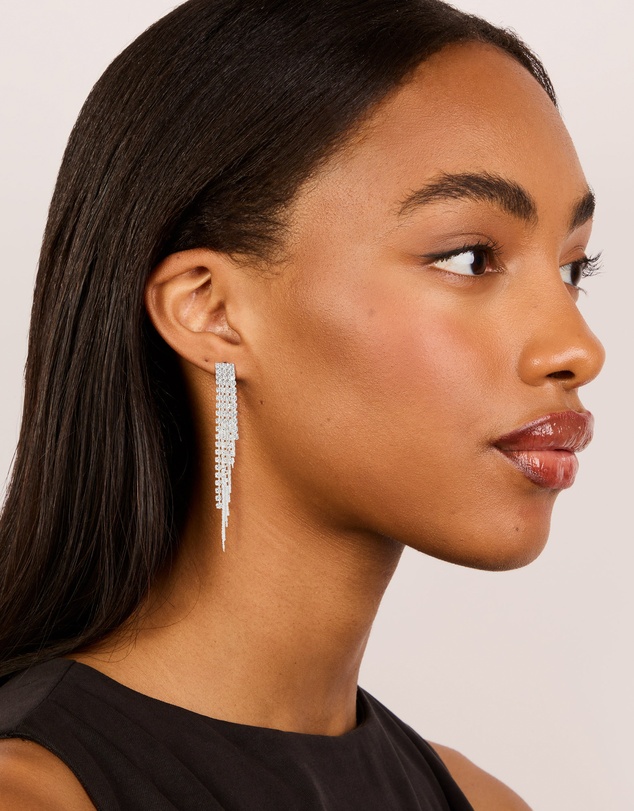 Lovisa - Silver Diamante Waterfall Drop Earrings