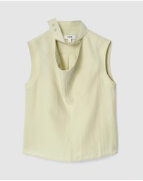 COS - Sleeveless Cut-Out Cowl-Neck Blouse