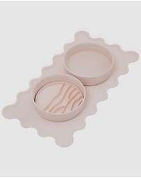 Lilly + Dash - Dog & Cat Wave Placemats - Pink Rose Quartz & Sky Blue