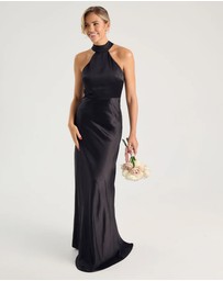Six Stories - Halter Neck Satin Bridesmaid Dress