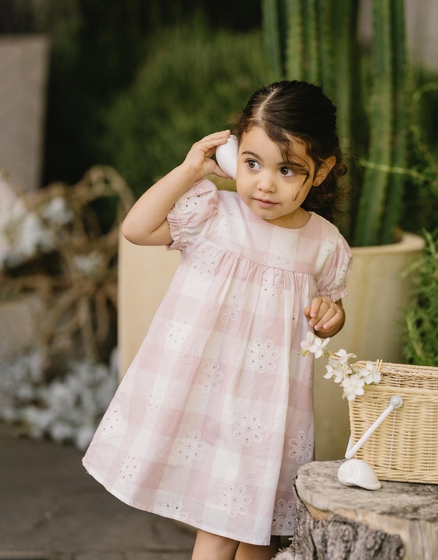 Bebe by Minihaha - Lara Cutwork Check Dress - Babies