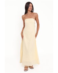 Petal & Pup - Cyrus Strapless Maxi Dress - Butter Yellow