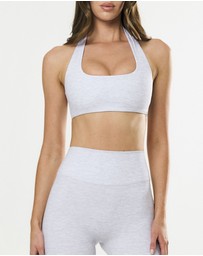 STAX. - Square Neck Halter Crop Airlyte - Grey Marle