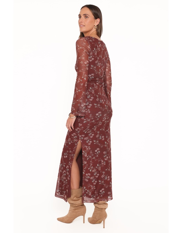 Petal & Pup - Nash Long Sleeve Dress - Rust Floral