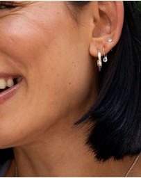 Dower & Hall - Women's 3mm Aquamarine Dewdrop Studs In Sterling Silver