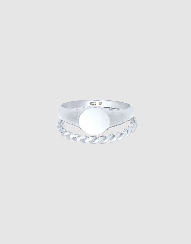 Elli Jewelry - Twisted Ring Set in 925 Silver