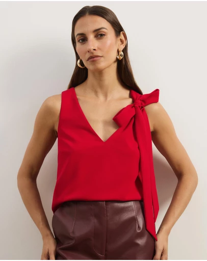 Atmos&Here - Lunet Statement Bow V-Neck Top