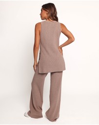 Petal & Pup - Ellory Knitted Pant Set - Taupe Marle
