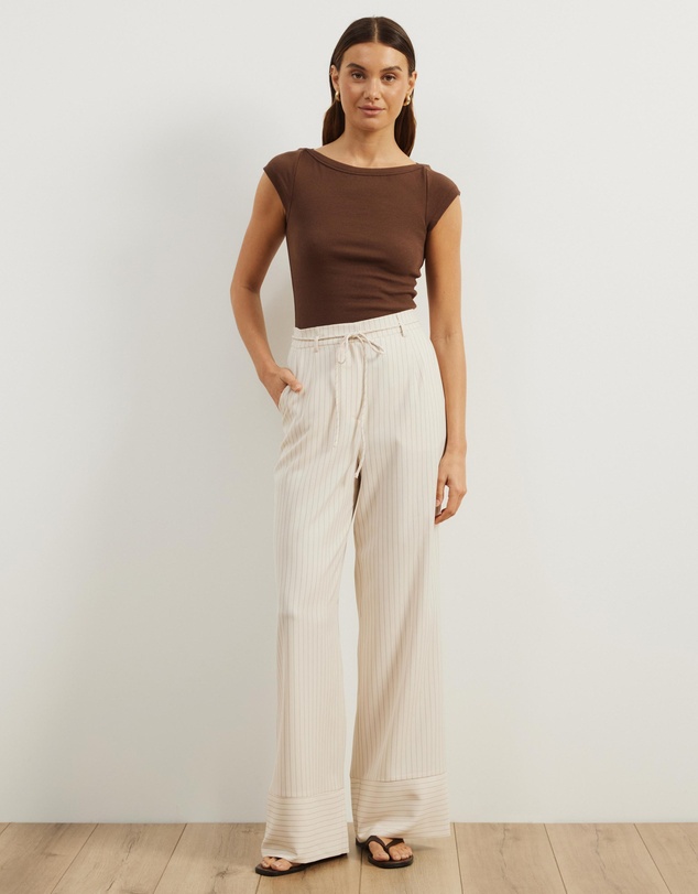 Atmos&Here - Marin Pinstripe Tailored Pants