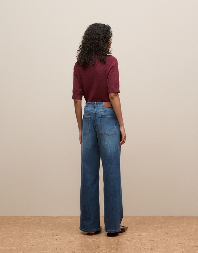 Trenery - Australian Cotton Blend High Waist Jean in Mid Blue