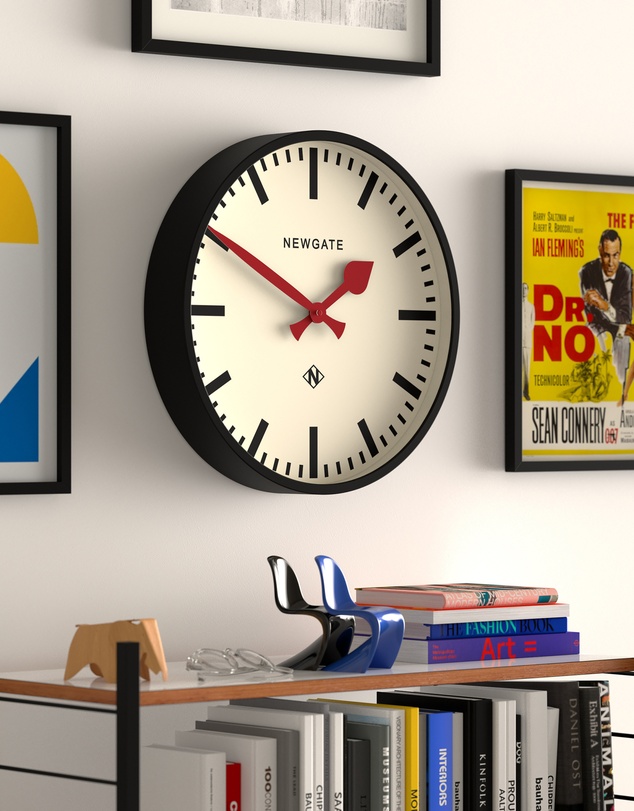 Newgate - Newgate Universal Wall Clock Railway Dial Black