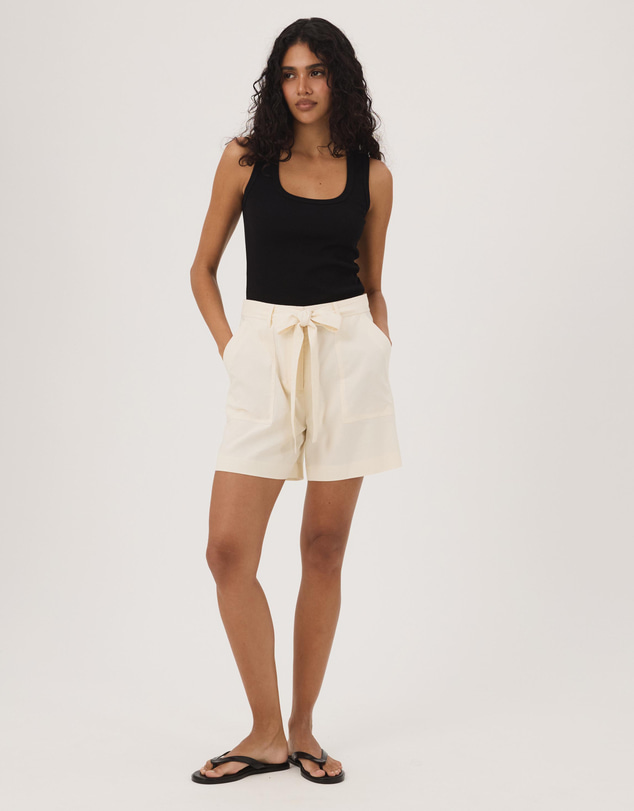 Atmos&Here - Ava Linen Blend Tie Waist Shorts