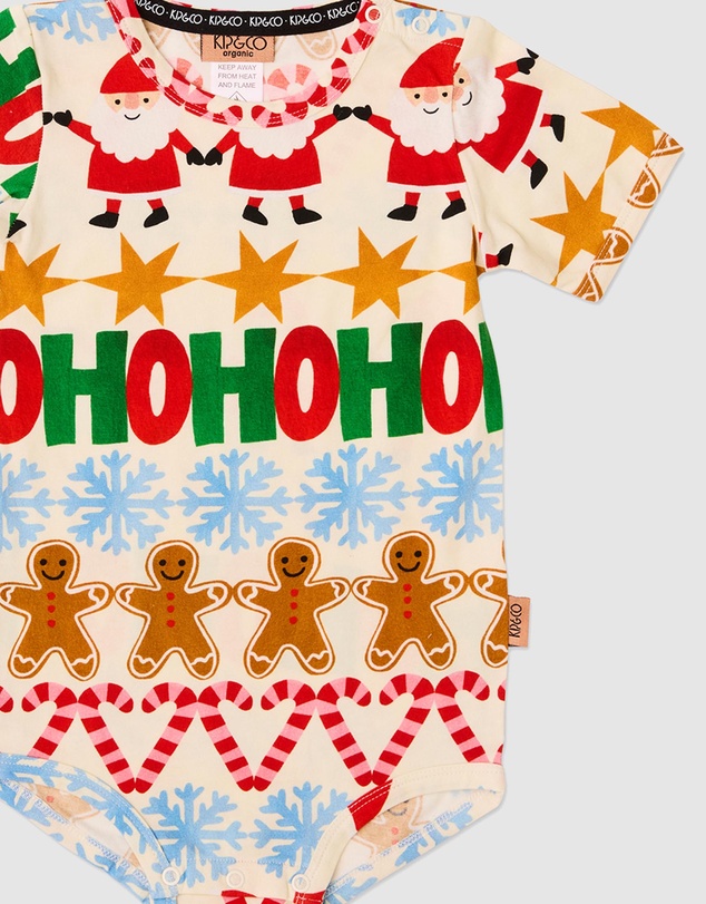 Kip&Co - Festive Garland Organic SS Romper - Babies