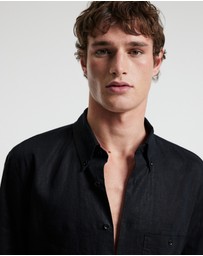 Calibre - Washed Linen Shirt Black