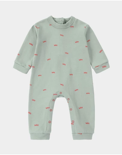 Susukoshi - Relaxed Fit Romper - Typo Baby. Sage