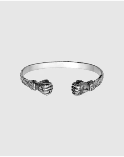 Haze & Glory - ICONIC EXCLUSIVE - Live Free Bangle in Oxidised 925 Silver