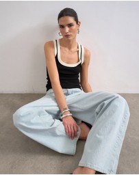TOPSHOP - Raja Rib Scoop Neck Vest