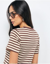 AERE - Vita Stripe T-Shirt Dress