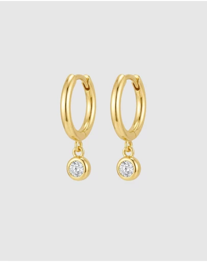 HOUSE OF SLANI - Dainty Maliyah Charm Huggie Hoops