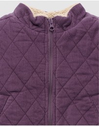 Purebaby - Corduroy Sherpa Quilted Jacket - Kids-Babies