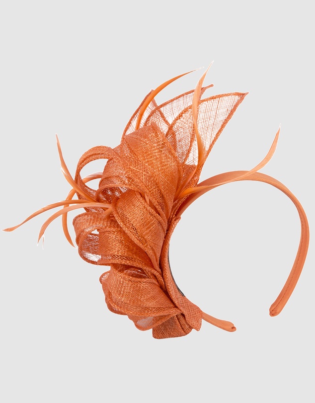 Max Alexander - Orange Sinamay Loops Fascinator
