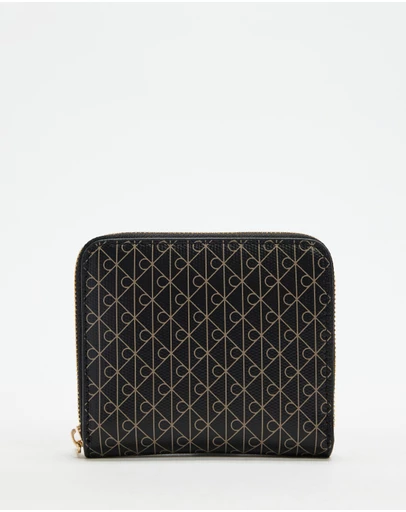 Calvin Klein - Emblem Allover Print Square Zip Around Wallet