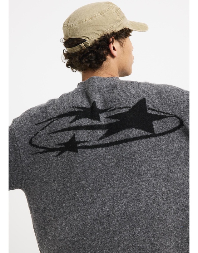 Black Noise White Rain - Rapture Knit Crew Jumper
