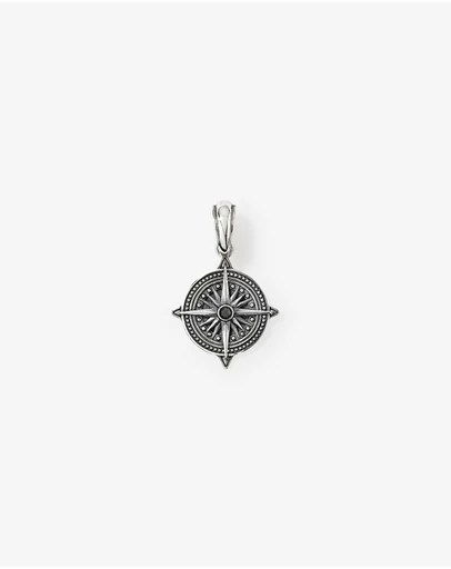 Michael Hill - Black Diamond Compass Pendant in Sterling Silver