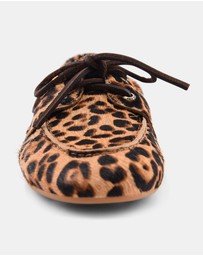 Sperry - Slim Boat Leather Pony Hair Leopard- Women's