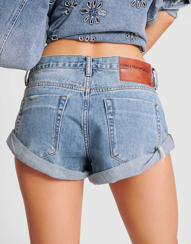 ONE TEASPOON - Bandits Low Waist Denim Shorts - Iconic Exclusive