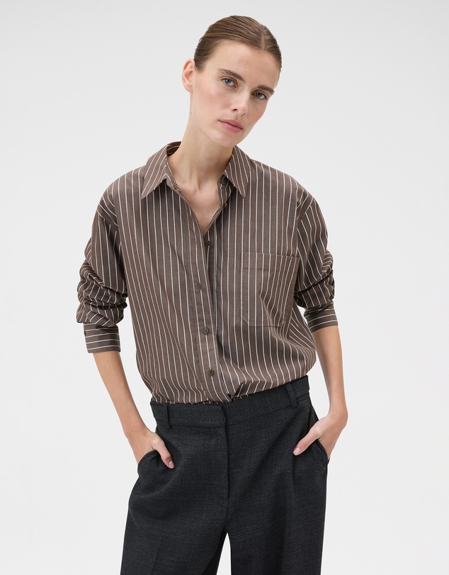 Oroton - Long Sleeve Stripe Shirt