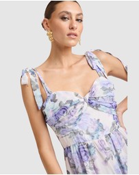 Honey and Beau - Fluerina Twist Front Midi Dress