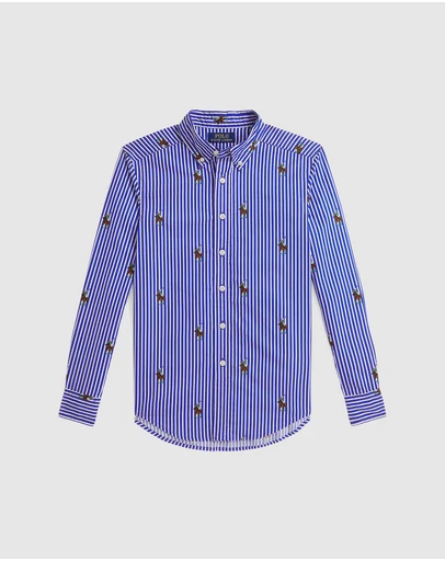 Polo Ralph Lauren - Polo Bear Striped Cotton Shirt - Teens