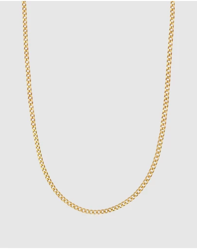 Nialaya Jewellery - Men's Gold Cuban Link Chain in 3mm