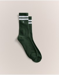 Trenery - Monogram Rib Sport Sock in Winter Moss