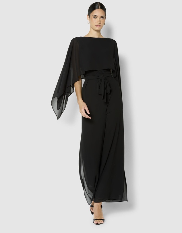 Montique - Astin Chiffon Overlay & Knit Top